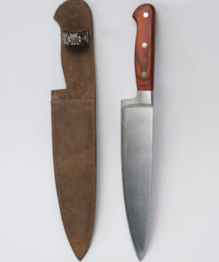 Cuchillo De Acero Inoxidable En Funda De Cuero
